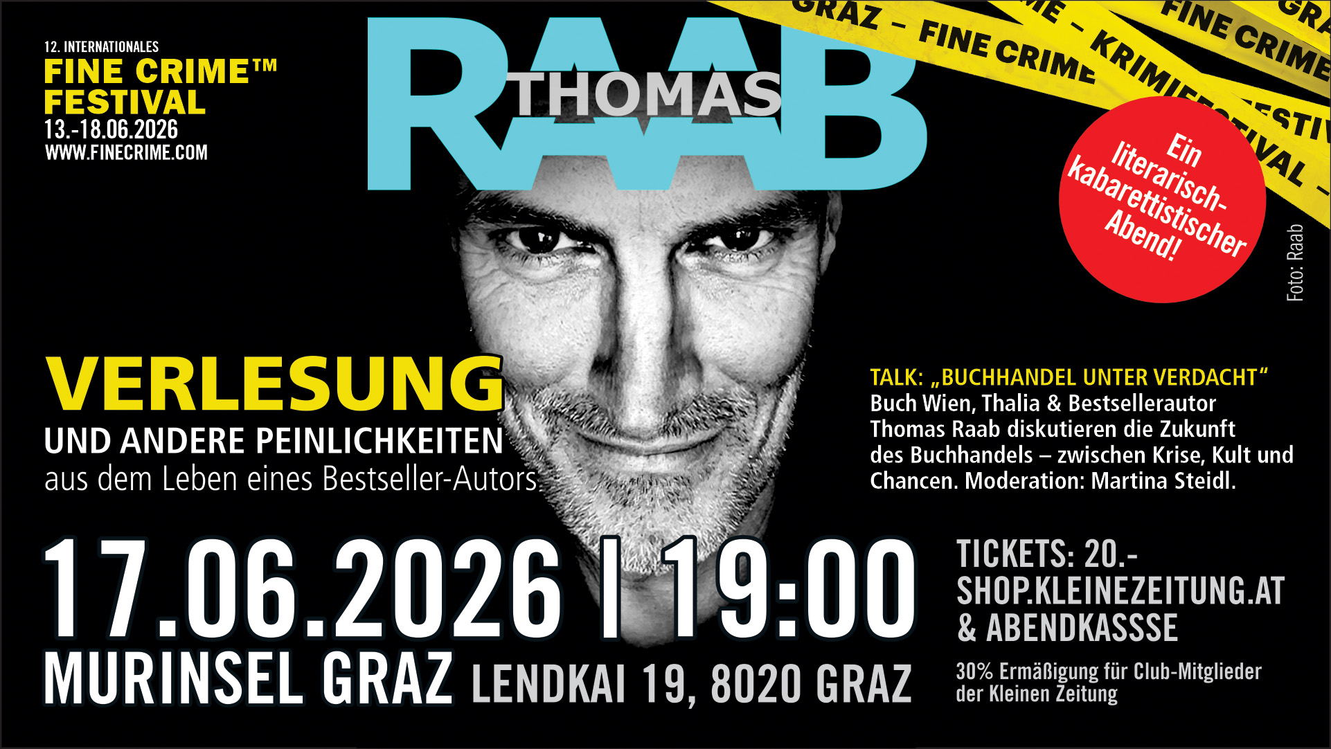 Thomas Raab - "Verlesung - und andere Peinlichkeiten" Kabarett beim Fine Crime Festival 2026