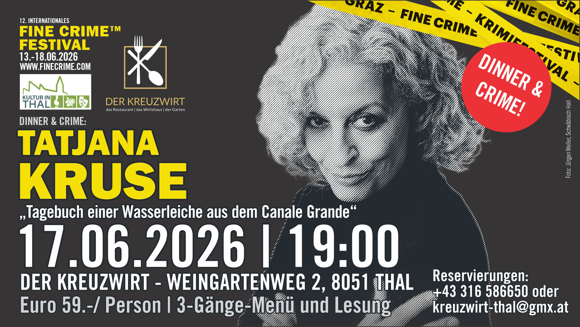 Dinner & Crime mit Tatjana Kruse beim Kreuzwirt in Thal - Fine Crime Festival 2026