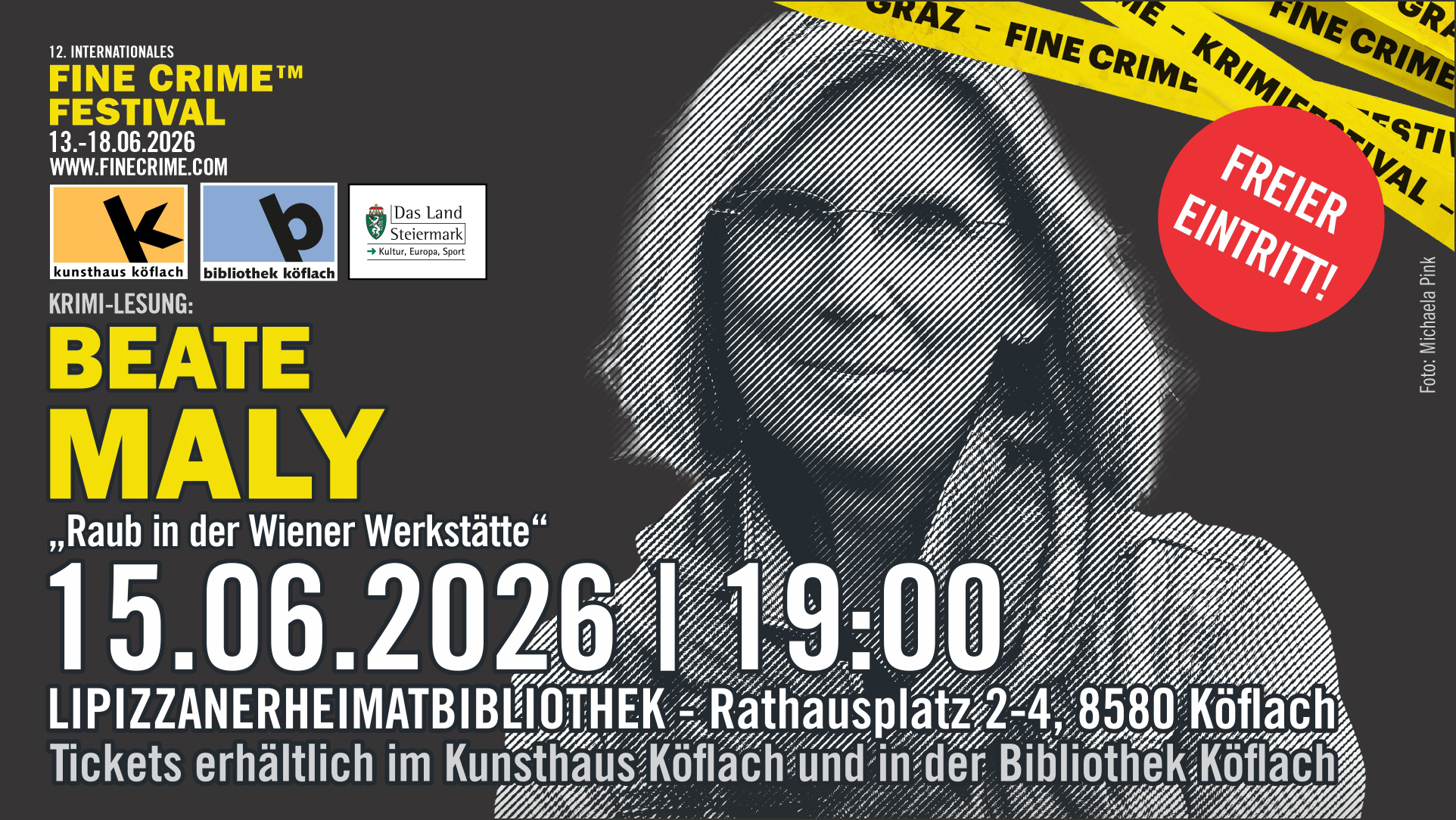 Beate Maly liest in Köflach - Fine Crime Festival 2026